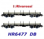 HR6477 Rivarossi Set 2 klanicových vozů řady Remms s nákladem potrubí, DB