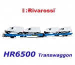 HR6500 Rivarossi Auto transporter "Transwaggon" naložený 4 dodávkami Mercedes