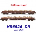 HR6526 Rivarossi Set of 2 flat wagons Res loaded with sand of the DR