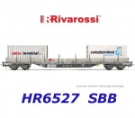 HR6527 Rivarossi Flat car Res with containers 'Swissterminal' of the SBB