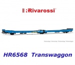 HR6568 Rivarossi 3-axle articulated flat wagon of the Transwaggon