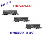 HR6590  Rivarossi  Set of 3 Hopper Cars Type Fals of the AWT