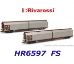HR6597 Rivarossi  Set 2 uzavřených nákladních vozů řady Habillss, FS