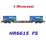 HR6615 Rivarossi  Kontejnerový vůz řady Sgns se 2 x 20' kontejnery "Nizzi", FS CEMAT