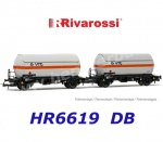 HR6619 Rivarossi Set dvou 2-nápravových cisternových vozů na plyn "VTG", DB