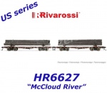 HR6627 Rivarossi  Set dvou 4-nápravových vozů na transport klád  "McCloud River", USA