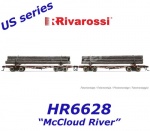 HR6628 Rivarossi  Set dvou 4-nápravových vozů na transport klád  "McCloud River", USA