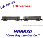 HR6630 Rivarossi  Set dvou 4-nápravových vozů na transport klád  "Coos Bay Lumber Co.", USA