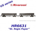 HR6631 Rivarossi  Set dvou 4-nápravových vozů na transport klád  "St. Regis Paper", USA