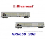 HR6650 Rivarossi Set 2 uzavřených vozů s posuvnými stěnami řady Habils, SBB