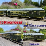 HRS4386 Rivarossi 4-dílná dvoupatrová jednotka Bp 920, ČSD, epocha III