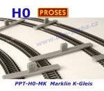PROSES PPT-H0-MK H0 držáky pro výrobu paralelní tratě Märklin K-Gleis