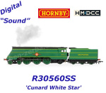 R30560SSHornby Steam Locomotive   "Cunard White Star" of the SR, Sound and dyn. steam