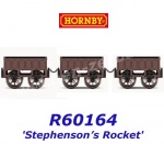 R60164 Hornby Set of 3 open coal wagons for Stephenson's Rocket of the L&MR