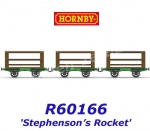 R60166 Hornby Set 3 otevřených nákladních vozů na koně ke Stephensonově Raketě, L&MR