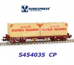 S454035 Sudexpress Kontejnerový vůz řady Sgs s  kontejnery"AVIBOM VALOURO",  Cp