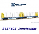 S657105 Sudexpress Dvojitý vůz pro přepravu dřeva Sggmrss, Innofreight