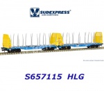 S657115 Sudexpress Double timber transport car Sggmrss "HLG Berba", of the  Innofreight