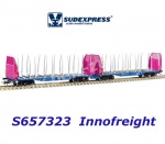 S657323 Sudexpress Dvojitý vůz pro přepravu dřeva Sggmrss, Innofreight