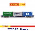 TT6032 Hornby TT  Kontejnerový vůz se 3 20-stopými kontejnery, Touax KFA
