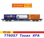 TT6057 Hornby TT  Kontejnerový vůz se 3 20-stopými kontejnery, Touax KFA