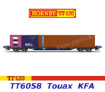 TT6058 Hornby TT  Kontejnerový vůz se 2 různými kontejnery, Touax KFA