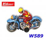 W589 10589 Wilesco Blue Motorbike