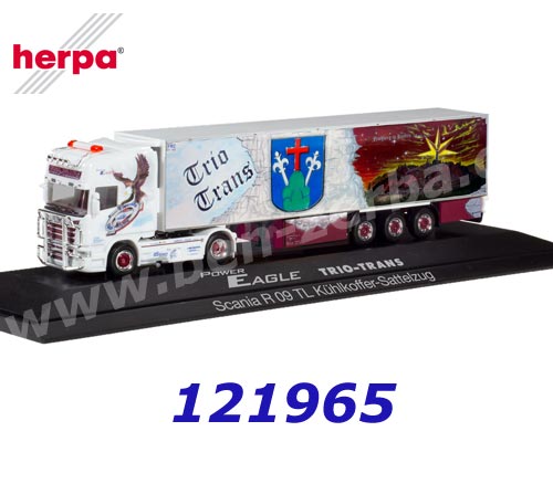1/87 Herpa Scania R 09 Topline with Refrigerated Semitrailer Trio