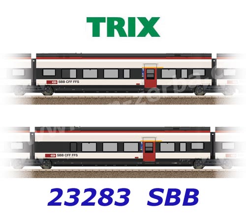 23283 Trix Extension Set No.3 for powered rail car train Class RABe 501  "Giruno" of the SBB | Trains | H0 - 1:87 | Passenger Cars | Ben-Zerba